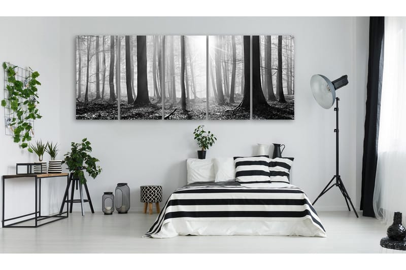 Billede Monochrome Forest 200x80 - Artgeist sp. z o. o. - Boligtilbehør - Billeder & kunst - Billeder på lærred