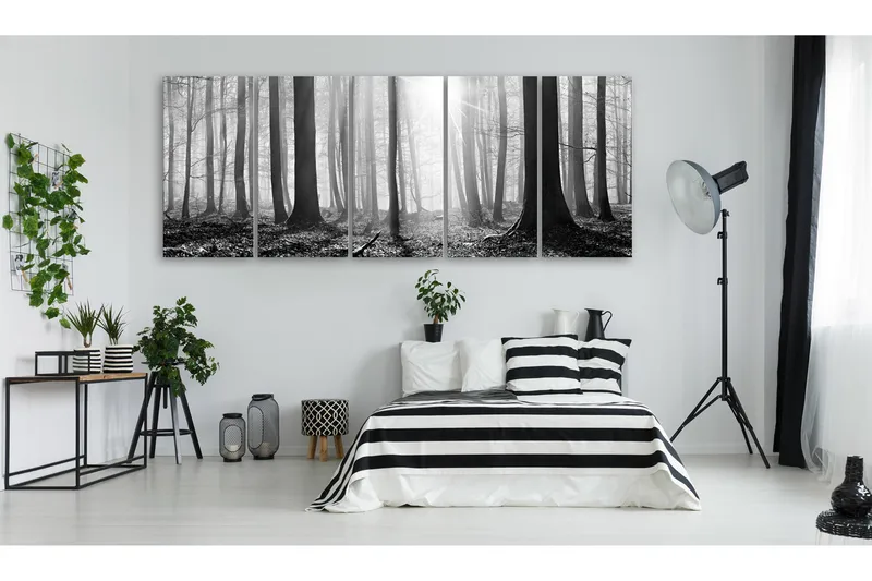 Billede Monochrome Forest 225x90 - Artgeist sp. z o. o. - Boligtilbehør - Billeder & kunst - Billeder på lærred