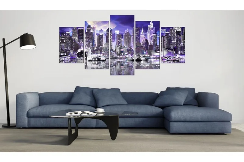 Billede Moonlit Night In New York City 200x100 - Artgeist sp. z o. o. - Boligtilbehør - Billeder & kunst - Billeder på lærred