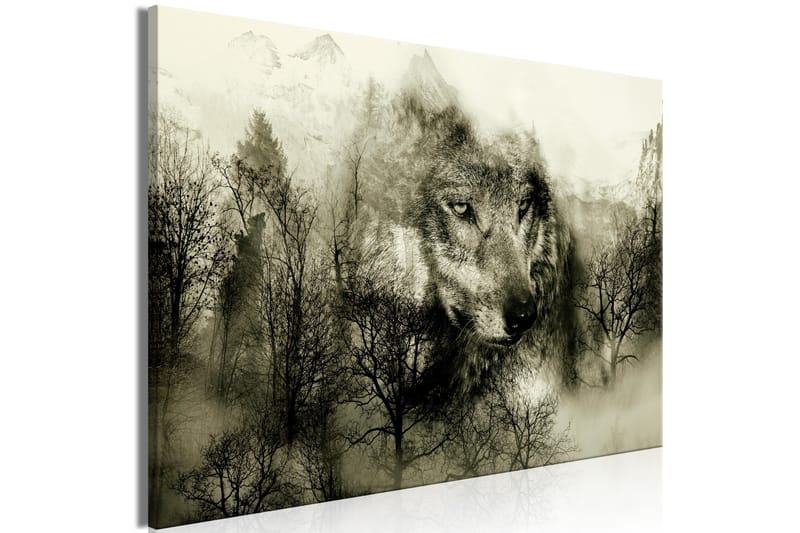 Billede Mountain Predator (1 del) Bred Beige 90x60 - Artgeist sp. z o. o. - Billeder på lærred