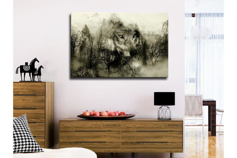 Billede Mountain Predator (1 del) Bred Beige 90x60 - Artgeist sp. z o. o. - Boligtilbehør - Billeder & kunst - Billeder på lærred