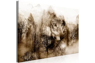 Billede Mountain Predator (1 del) Bred Brun 120x80 - Artgeist sp. z o. o. - Boligtilbehør - Billeder & kunst - Billeder på lærred