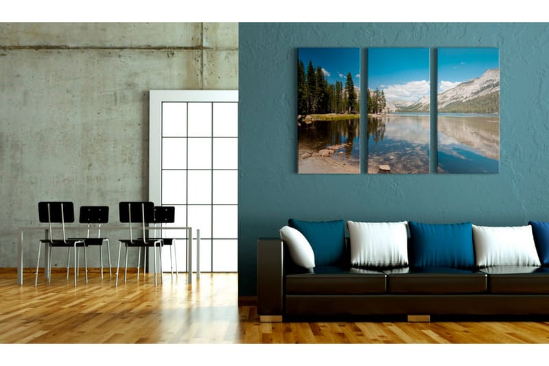 Billede Mountains Trees And Pure Lake 60x40 - Artgeist sp. z o. o. - Boligtilbehør - Billeder & kunst - Billeder på lærred