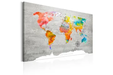 Billede Multicolored Travels 120x80 - Artgeist sp. z o. o. - Boligtilbehør - Billeder & kunst - Billeder på lærred