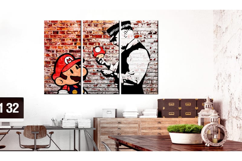 Billede Mural On Brick 90x60 - Artgeist sp. z o. o. - Boligtilbehør - Billeder & kunst - Billeder på lærred