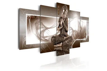 Billede Musing Buddha 100x50 - Artgeist sp. z o. o. - Boligtilbehør - Billeder & kunst - Billeder på lærred