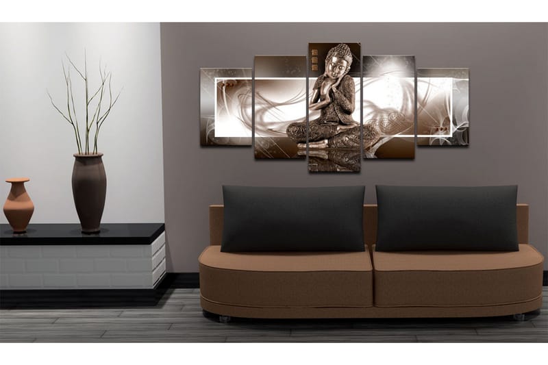 Billede Musing Buddha 200x100 - Artgeist sp. z o. o. - Boligtilbehør - Billeder & kunst - Billeder på lærred