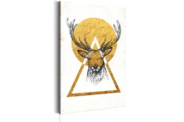Billede My Home Golden Deer 60x90 - Artgeist sp. z o. o. - Boligtilbehør - Billeder & kunst - Billeder på lærred