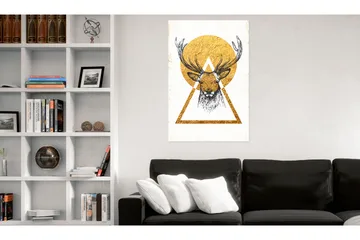 Billede My Home Golden Deer 60x90 - Artgeist sp. z o. o. - Boligtilbehør - Billeder & kunst - Billeder på lærred