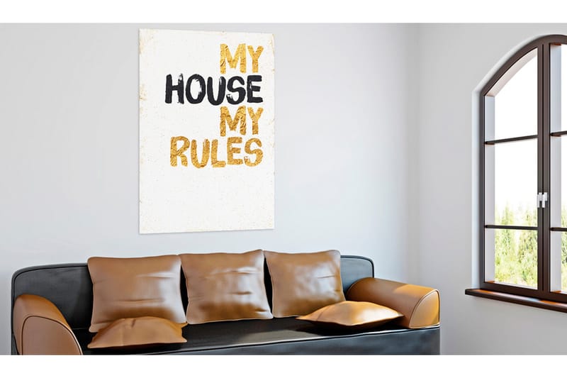 Billede My Home My House My Rules 40x60 - Artgeist sp. z o. o. - Boligtilbehør - Billeder & kunst - Billeder på lærred