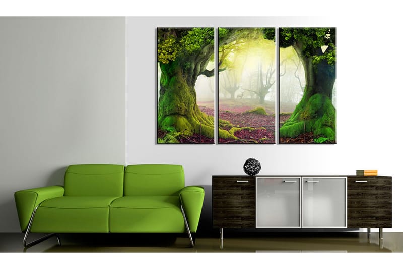 Billede Mysterious Forest Triptych 120x80 - Artgeist sp. z o. o. - Boligtilbehør - Billeder & kunst - Billeder på lærred