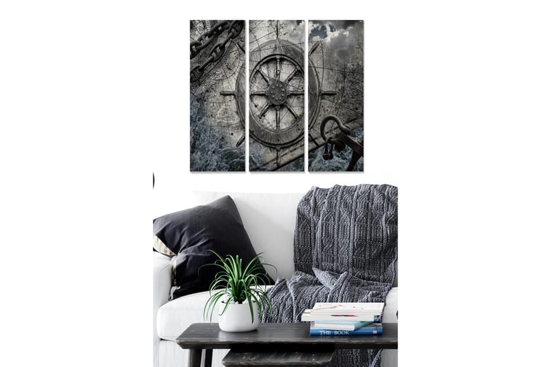 Billede Nautical 3 stk Flerfarvet - 22x05 cm - Boligtilbehør - Billeder & kunst - Billeder på lærred