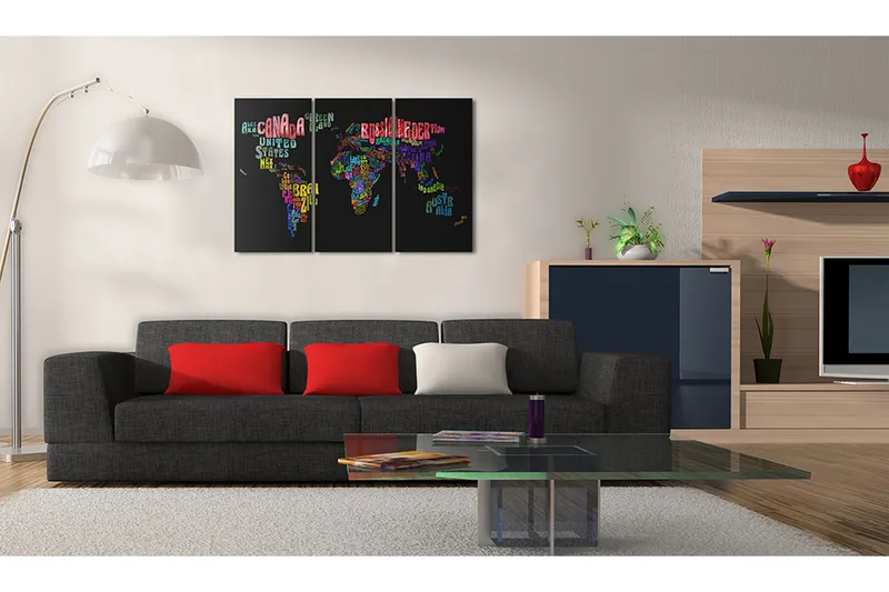 Billede Navn på lande Triptych 90x60, Artgeist sp. z o. o.