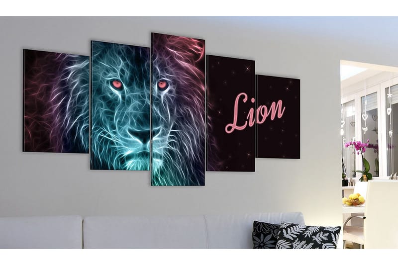 Billede Neon King 100x50 - Artgeist sp. z o. o. - Boligtilbehør - Billeder & kunst - Billeder på lærred