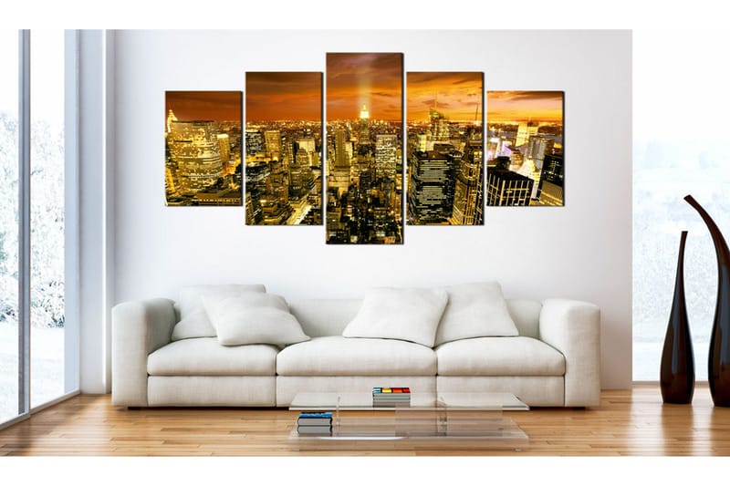 Billede New York Amber 100x50 - Artgeist sp. z o. o. - Boligtilbehør - Billeder & kunst - Billeder på lærred