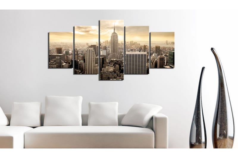 Billede New York And Sunrise 100x50 - Artgeist sp. z o. o. - Boligtilbehør - Billeder & kunst - Billeder på lærred