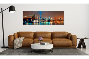 Billede New York City Beautiful Night 150x50 - Artgeist sp. z o. o. - Boligtilbehør - Billeder & kunst - Billeder på lærred