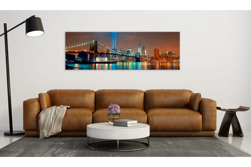 Billede New York City Beautiful Night 150x50 - Artgeist sp. z o. o. - Boligtilbehør - Billeder & kunst - Billeder på lærred