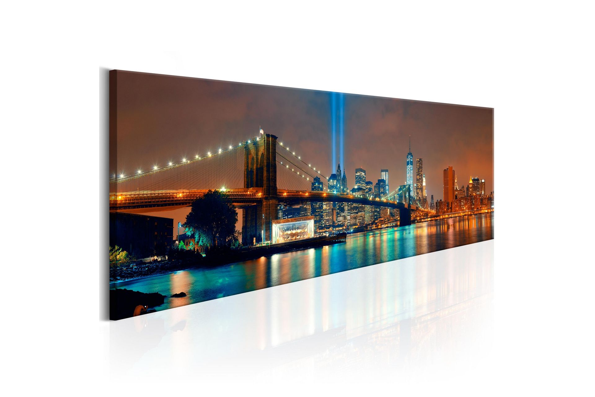 Billede New York City Beautiful Night 150x50 - Artgeist sp. z o. o. - Boligtilbehør - Billeder & kunst - Billeder på lærred