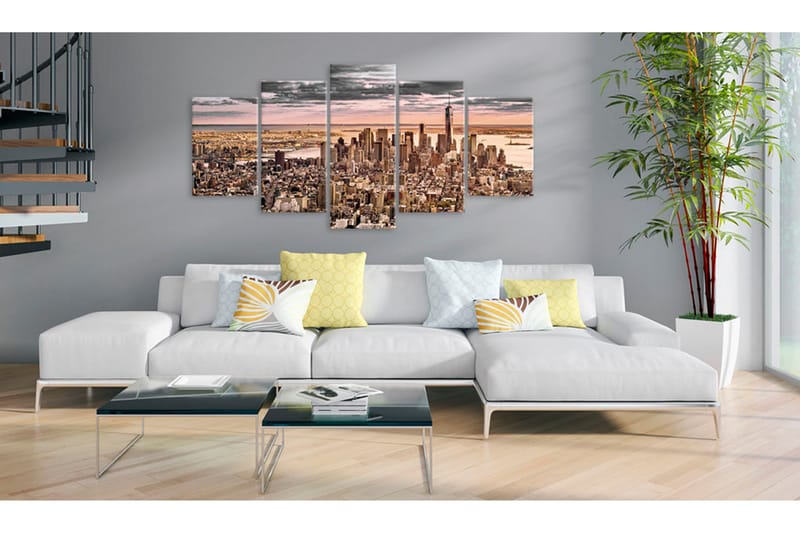 Billede New York City Morning Sky 200x100 - Artgeist sp. z o. o. - Boligtilbehør - Billeder & kunst - Billeder på lærred