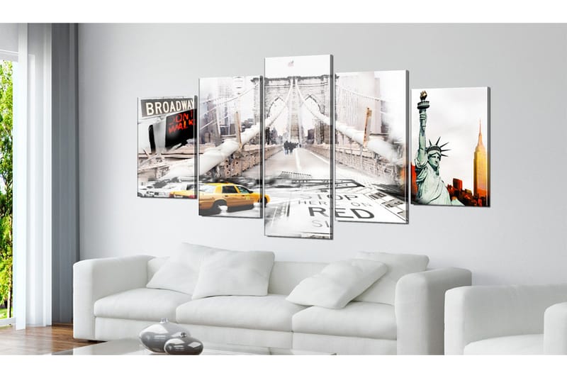 Billede New York In The Fog 200x100 - Artgeist sp. z o. o. - Boligtilbehør - Billeder & kunst - Billeder på lærred