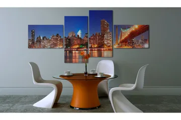 Billede Night Panorama Nyc 100x45 - Artgeist sp. z o. o. - Boligtilbehør - Billeder & kunst - Billeder på lærred