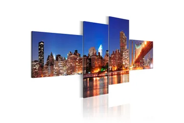 Billede Night Panorama Nyc 100x45 - Artgeist sp. z o. o. - Boligtilbehør - Billeder & kunst - Billeder på lærred