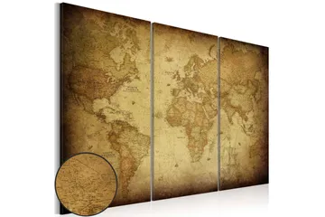 Billede Old Map Triptych 120x80