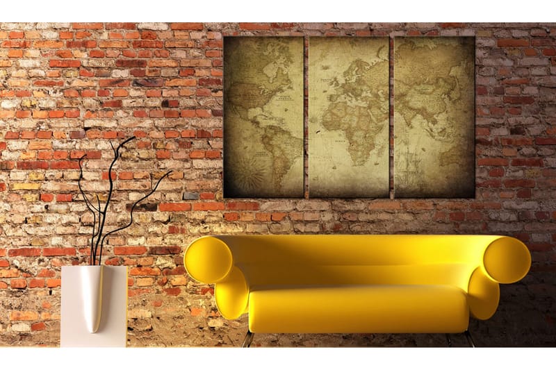 Billede Old Map Triptych 60x40 - Artgeist sp. z o. o. - Boligtilbehør - Billeder & kunst - Billeder på lærred