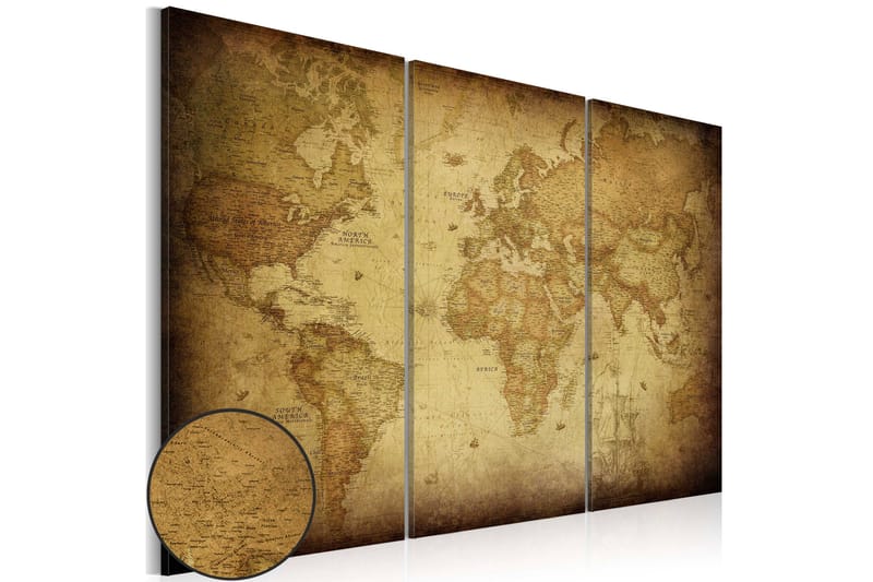 Billede Old Map Triptych 60x40, Artgeist sp. z o. o.