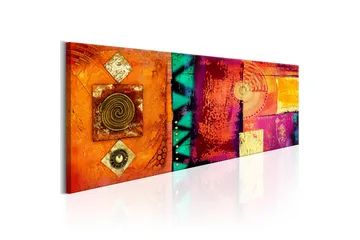 Billede Orange Abstraction 120x40 - Artgeist sp. z o. o. - Boligtilbehør - Billeder & kunst - Billeder på lærred