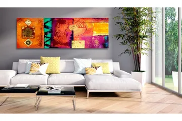 Billede Orange Abstraction 120x40 - Artgeist sp. z o. o. - Boligtilbehør - Billeder & kunst - Billeder på lærred