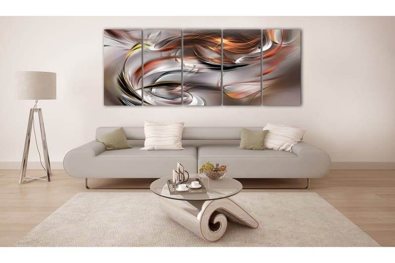 Billede Orange Chaos 225x90 - Artgeist sp. z o. o. - Boligtilbehør - Billeder & kunst - Billeder på lærred