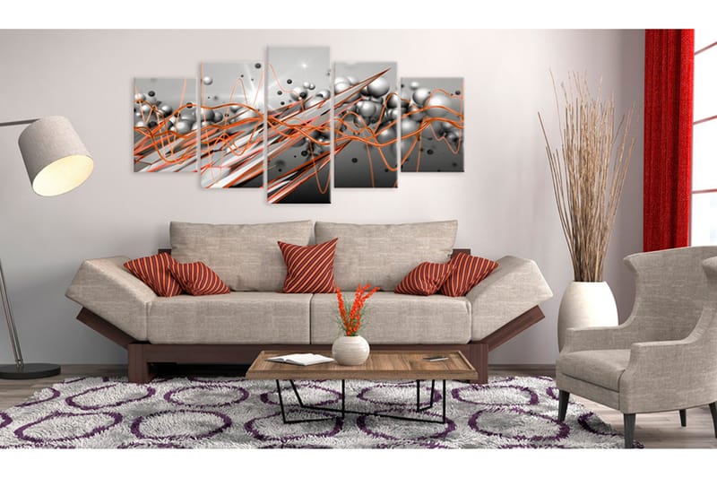 Billede Orange Stream 200x100 - Artgeist sp. z o. o. - Boligtilbehør - Billeder & kunst - Billeder på lærred