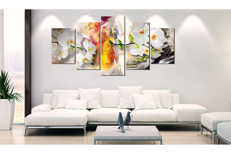 Billede Orchid And Colors 100x50 - Artgeist sp. z o. o. - Boligtilbehør - Billeder & kunst - Billeder på lærred