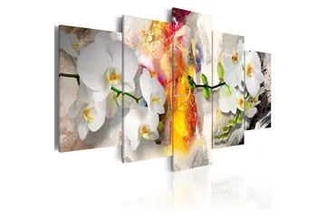 Billede Orchid And Colors 200x100 - Artgeist sp. z o. o. - Boligtilbehør - Billeder & kunst - Billeder på lærred