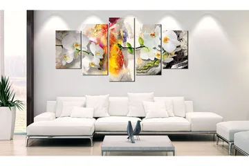 Billede Orchid And Colors 200x100 - Artgeist sp. z o. o. - Boligtilbehør - Billeder & kunst - Billeder på lærred
