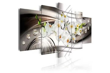 Billede Orchid With Diamonds 200x100 - Artgeist sp. z o. o. - Boligtilbehør - Billeder & kunst - Billeder på lærred