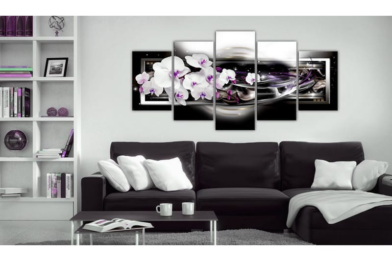 Billede Orchids On A Black Background 100x50 - Artgeist sp. z o. o. - Boligtilbehør - Billeder & kunst - Billeder på lærred