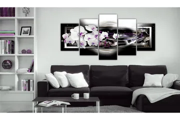 Billede Orchids On A Black Background 200x100 - Artgeist sp. z o. o. - Boligtilbehør - Billeder & kunst - Billeder på lærred