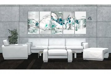 Billede Orchises And Abstraction 225x90 - Artgeist sp. z o. o. - Boligtilbehør - Billeder & kunst - Billeder på lærred