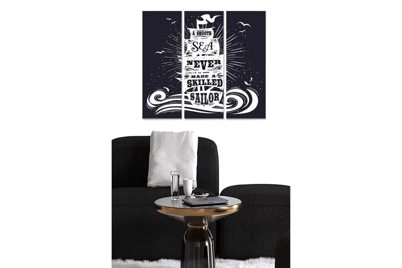 Billede Ordsprog 3 stk Flerfarvet, 22x05 cm