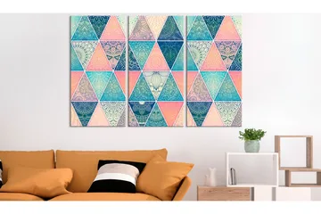 Billede Oriental Triangles 3 Parts 120x80 - Artgeist sp. z o. o. - Boligtilbehør - Billeder & kunst - Billeder på lærred