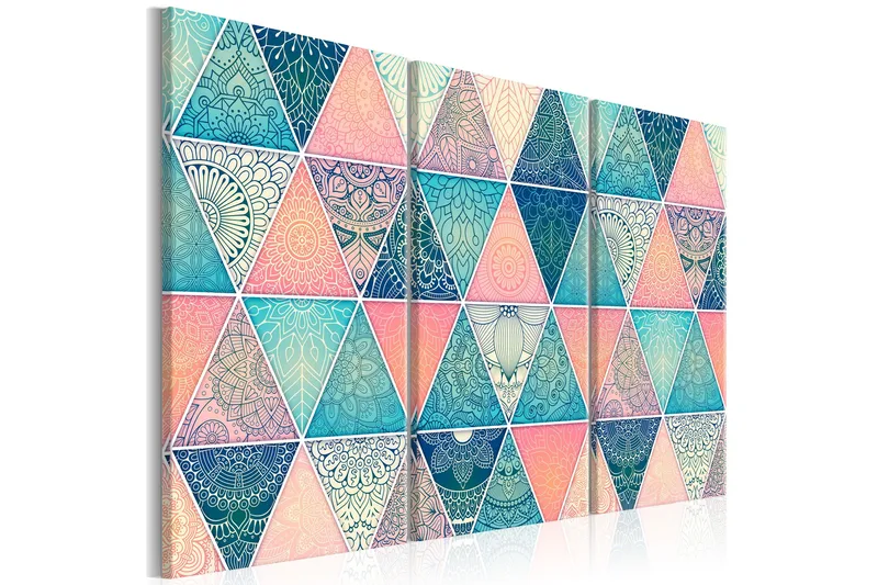 Billede Oriental Triangles 3 Parts 120x80, Artgeist sp. z o. o.