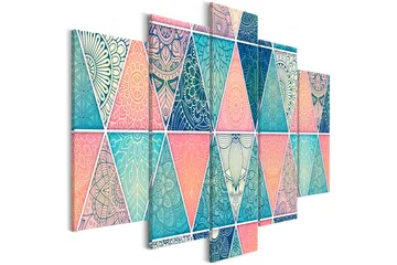 Billede Oriental Triangles 5 Parts Wide 100x50 - Artgeist sp. z o. o. - Boligtilbehør - Billeder & kunst - Billeder på lærred
