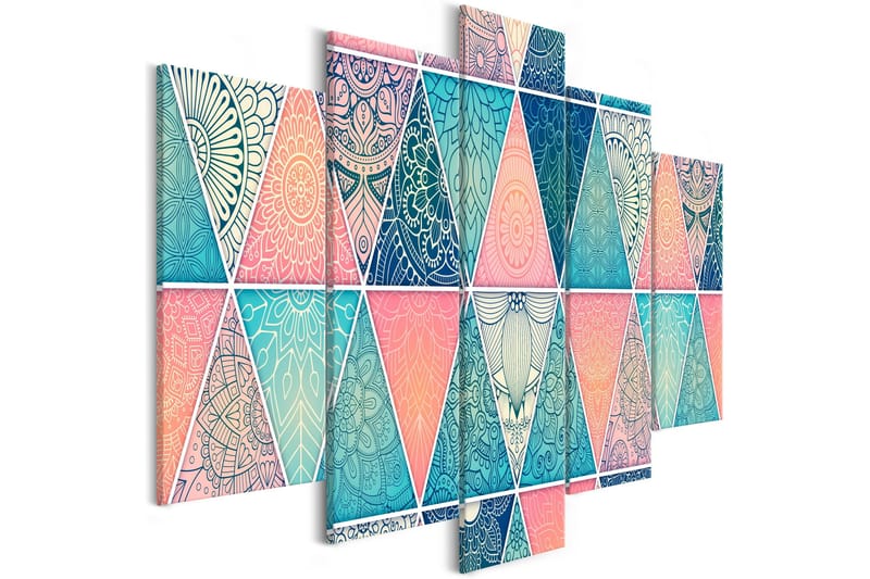 Billede Oriental Triangles 5 Parts Wide 200x100, Artgeist sp. z o. o.