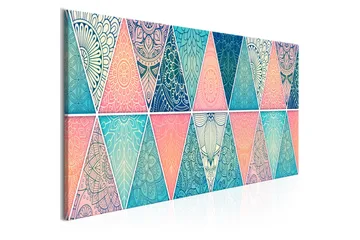 Billede Oriental Triangles 5 Parts Narrow 225x90 - Artgeist sp. z o. o. - Boligtilbehør - Billeder & kunst - Billeder på lærred