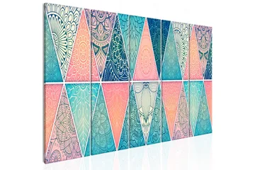 Billede Oriental Triangles 5 Parts Narrow 225x90 - Artgeist sp. z o. o. - Boligtilbehør - Billeder & kunst - Billeder på lærred