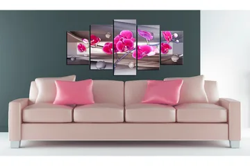 Billede Orkidé På En Dæmpet Baggrund 200x100 - Artgeist sp. z o. o. - Boligtilbehør - Billeder & kunst - Billeder på lærred
