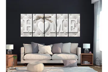 Billede Quilted Home 5 Parts Narrow 225x90 - Artgeist sp. z o. o. - Boligtilbehør - Billeder & kunst - Billeder på lærred